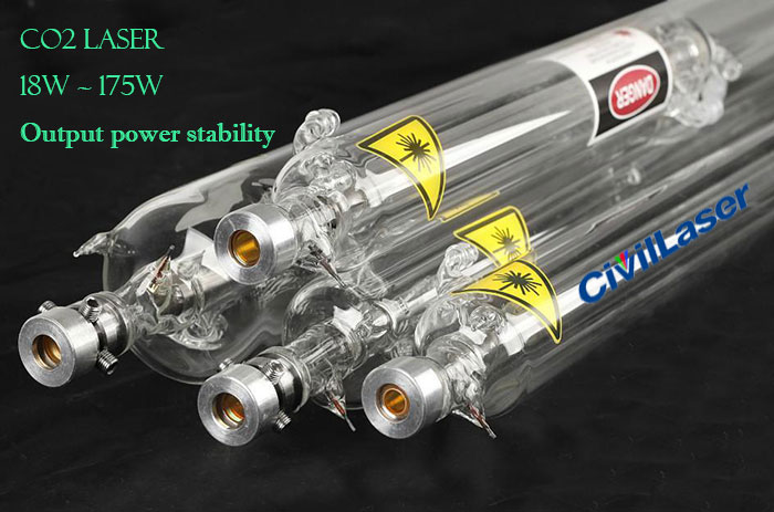 CO2レーザーチューブ 20W~175W 中国製レーザー管 CO2レーザー加工機